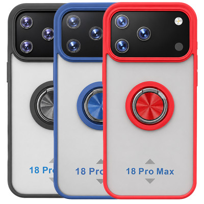 Funda Mate Translúcido Soporte Anillo iman 360 Grados para iPhone 18 Pro Max