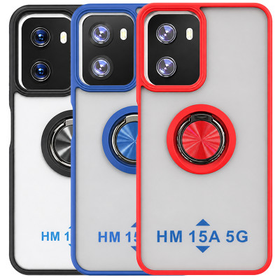 Funda Mate Translúcido Soporte Anillo iman 360 Grados para Redmi 15A