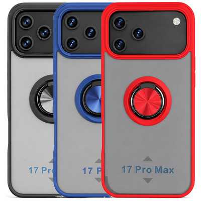 Funda Mate Translúcido Soporte Anillo iman 360 Grados para iPhone 17 Pro Max