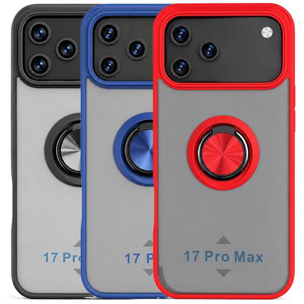 Funda Mate Translúcido Soporte Anillo iman 360 Grados para iPhone 17 Pro Max