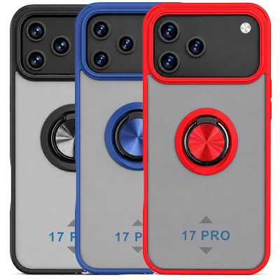 Funda Mate Translúcido Soporte Anillo iman 360 Grados para iPhone 17 Pro