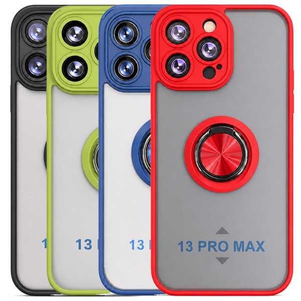 Funda Mate Translúcido Soporte Anillo iman 360 Grados para iPhone 13 Pro Max