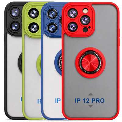 Translucent Matte Case 360 Degree Magnet Ring Support for iPhone 12 Pro
