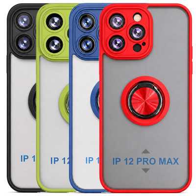 Funda Mate Translúcido Soporte Anillo iman 360 Grados para iPhone 12 Pro Max