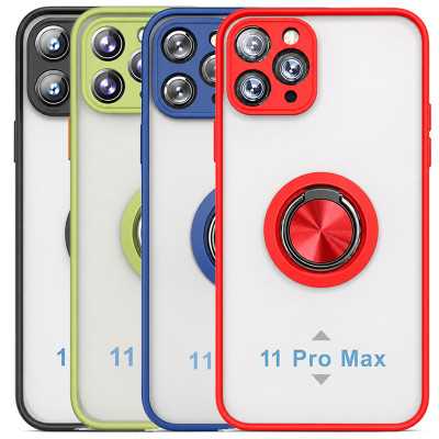 Translucent Matte Case 360 Degree Magnet Ring Support for iPhone 11 Pro Max