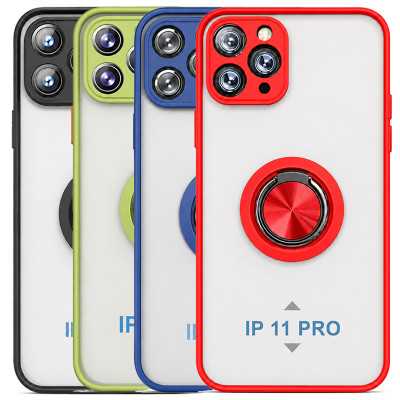 Funda Mate Translúcido Soporte Anillo iman 360 Grados para iPhone 11 Pro