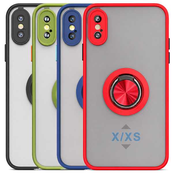 Funda Mate Translúcido Soporte Anillo iman 360 Grados para iPhone X / XS