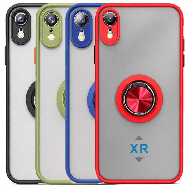 Estojo fosco translúcido suporte de anel magnético de 360 ​​graus para iPhone XR