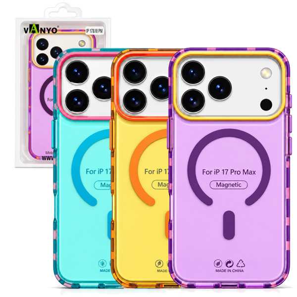 Funda Semi Transparente Con Masafer Color Makaron para iPhone 17 Pro Max