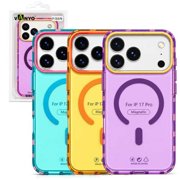 Funda Semi Transparente Con Masafer Color Makaron para iPhone 17 Pro