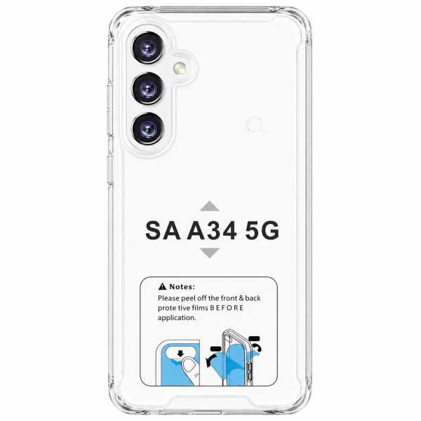 Estojo rígido transparente à prova de choque para Samsung Galaxy A34 5G