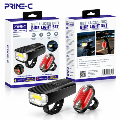 Kit Luz De Advertencia Nocturna Resistente al Agua para Bicicleta PD8605