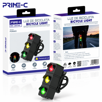 Luz De Advertencia Nocturna Resistente al Agua para Bicicleta PD8602