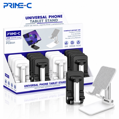 Soporte de Mesa Universal para Móvil y Tablet PRIME-C PC8331 – Plegable y Ajustable PACK 12