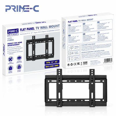 Soporte TV de Pared Fijo Ultrafino PRIME-C PV8804 – 14"-42", Carga Máxima 25 kg