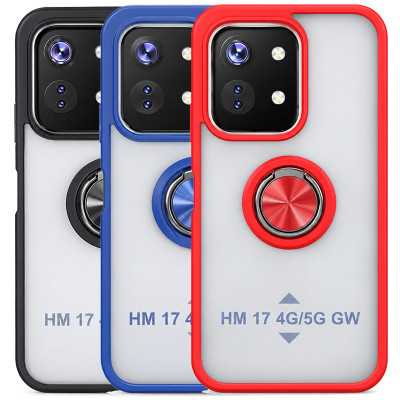 Funda Mate Translúcido Soporte Anillo iman 360 Grados para Redmi 17
