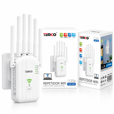Repetidor WiFi 6 YAD-562 – AX1200 Mbps, WPS, Puerto LAN y 6 Antenas