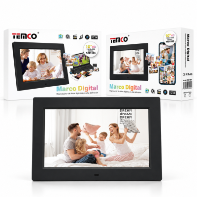 Marco Digital YAD-565 – Pantalla 10″ HD 1024×600, Fotos, Vídeos, Música, Reloj y Calendario