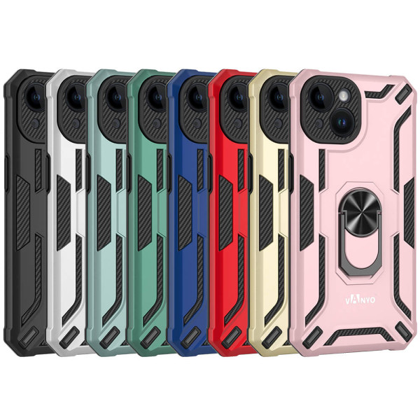 Estojo militar rígido à prova de choque com anel para iPhone 14