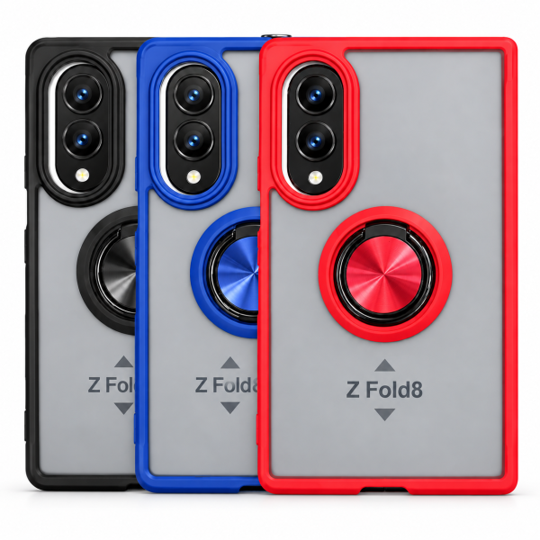Funda Mate Translúcido Soporte Anillo iman 360 Grados para Samsung Z Fold 8