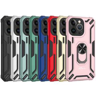Estojo militar rígido à prova de choque com anel para iPhone 13 Pro