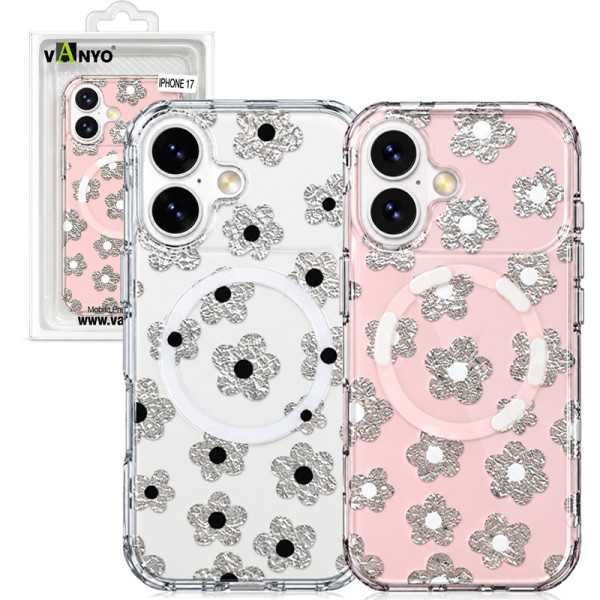 Funda para iPhone 17 – Diseño Floral con Flores Brillantes, Compatible con MagSafe, Protección Antigolpes