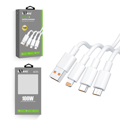 Usb Data Cable 3 In 1 PVC White