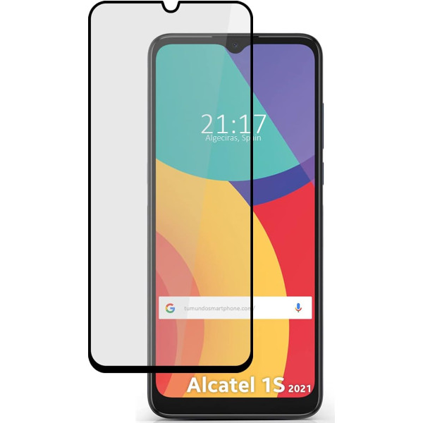 Protector Cristal templado Full Glue Anti-Estatico 9H para Alcatel 1S21