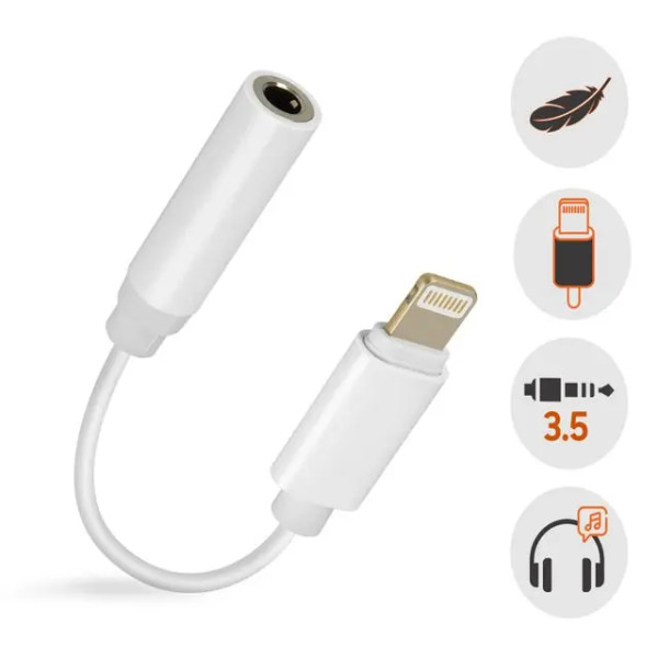 Adaptador de fone de ouvido Lightning para conector de 3,5 mm JH-002