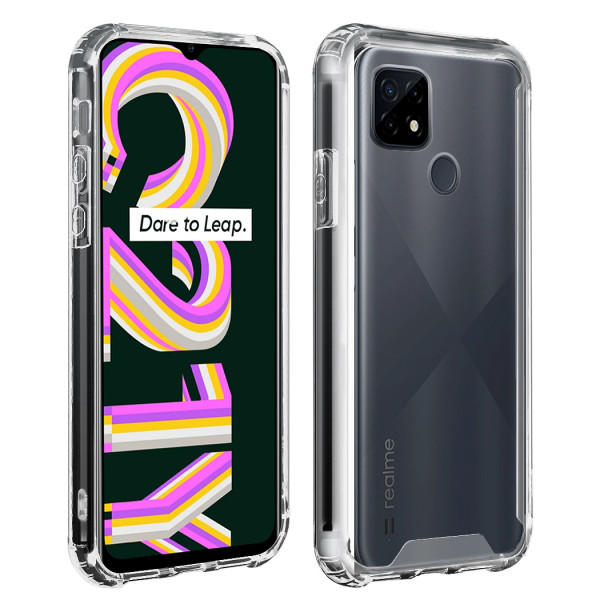Estojo rígido transparente à prova de choque para Realme C25Y / C21Y