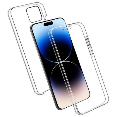 Estojo transparente frente e verso para iPhone 15 Pro