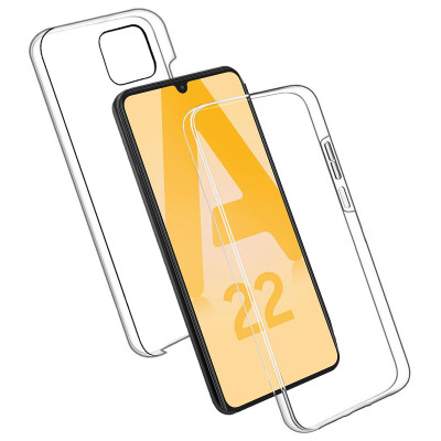 Estojo transparente frente e verso para Samsung A22 4G / M22 / M32