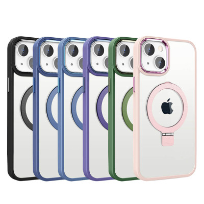 Magnetic Case for iPhone 14 Plus with Metal Stand