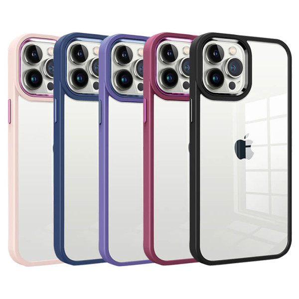Transparent Case with Solid Color Edge for iPhone 12 Pro Max