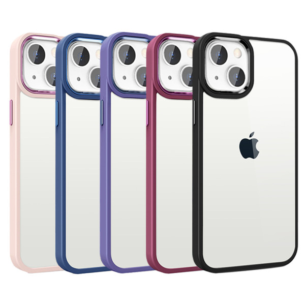Transparent Case with Solid Color Edge for iPhone 14