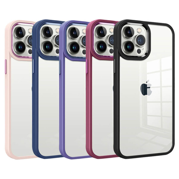 Funda Transparente Con Borde Color Solido Para iPhone 13 Pro