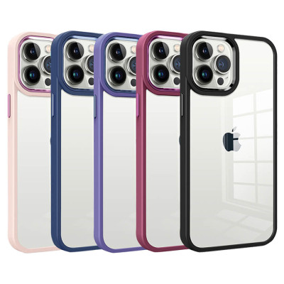 Estojo transparente com borda de cor sólida para Samsung A12