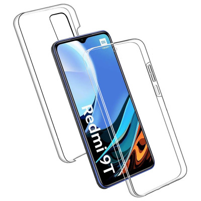 Estojo transparente frente e verso para Redmi Note 8T