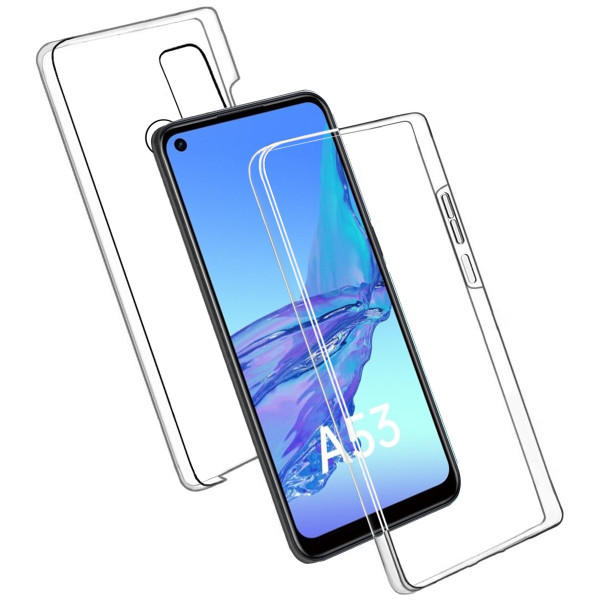 Estojo transparente frente e verso para Oppo A53 / A73 / A53S 4G / A57S