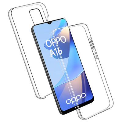 Estojo transparente frente e verso para Oppo A16 / A55 / A16S / A54 4G