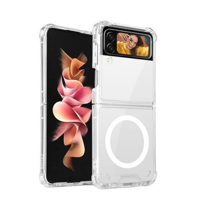 Estojo magnético transparente para Samsung Z Flip 4