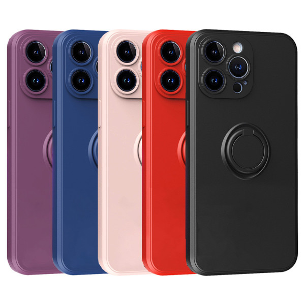 Estojo de gel de silicone com ímã e suporte de anel de 360 ​​graus para iPhone 15